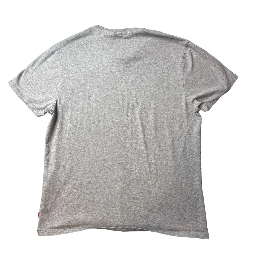 Levis T-Shirt Mens XL Grey Graphic Batwing Logo Crew Neck Short Sleeve Shirt